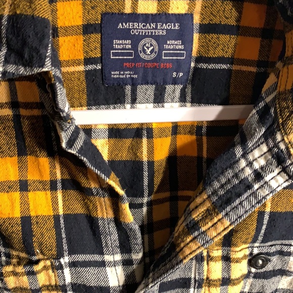 Yellow and black plaid button up - Picture 4 of 5